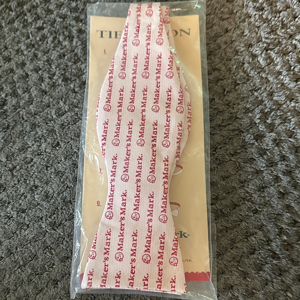 SOLD Maker's Mark Red and White Bow Tie